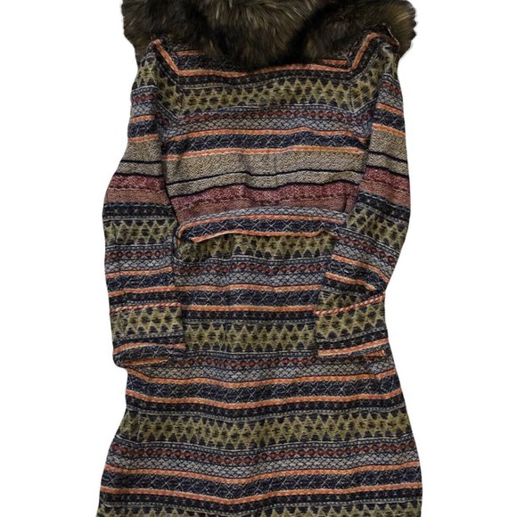 ANTHROPOLOGIE Angel of the North wool blend faux fur sweater coat cardigan sz S - Picture 2 of 5